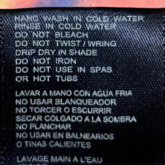 Tommy Hilfiger Tie-Dye Tie-Front Bikini Top Swirl Hot Pink XL NWT - Picture 7 of 9